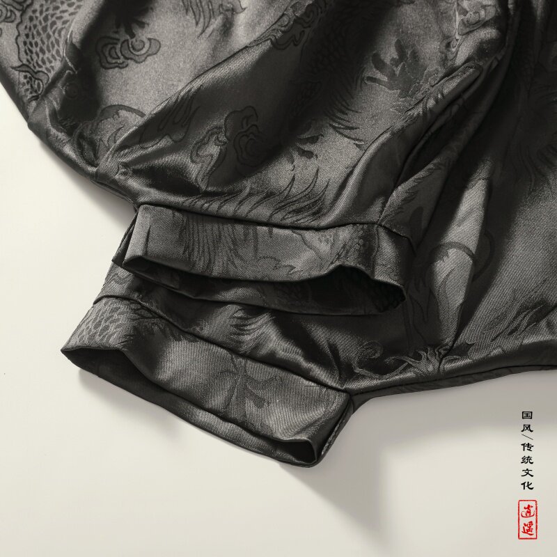 风N冰丝龙纹暗花九分裤男宽松裤长裤萝卜束脚裤K211-P68控88,男装休闲裤,电商A005
