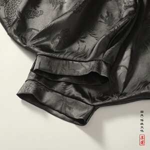 风N冰丝龙纹暗花九分裤男宽松裤长裤萝卜束脚裤K211-P68控88图片