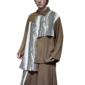 风暗黑L扎染新中式不规则设计感拼接法式衬衫CS22-P85控108图片