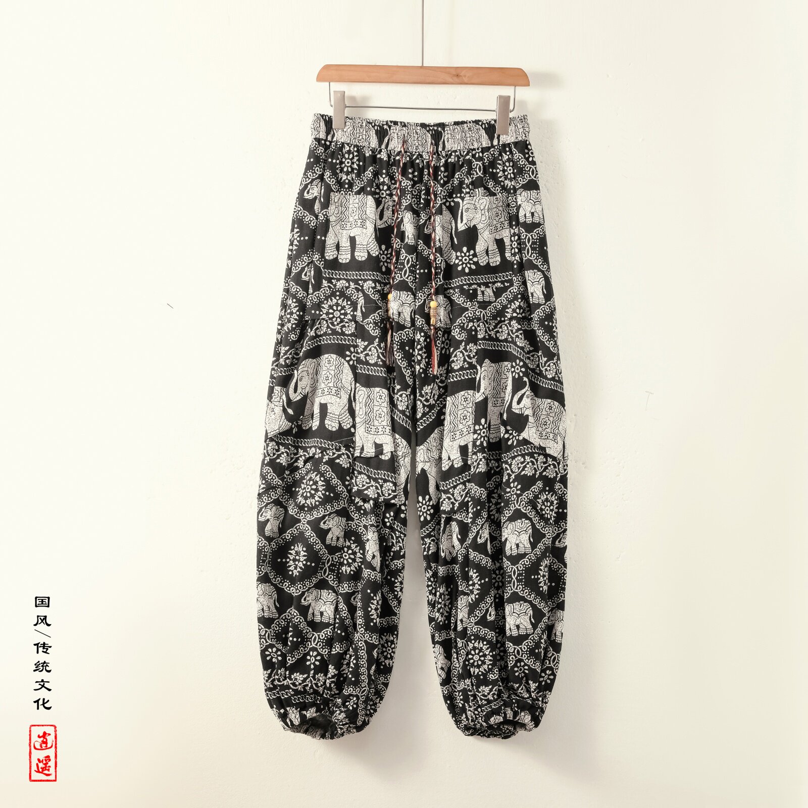 超大码8XL风泰大象垂感折褶小众设计阔腿裤男K275-P68控88，男装休闲裤，电商A005