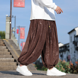 风N龙纹暗纹新中式保暖灯芯绒阔腿束脚裤男K197-P68控88，男装棉衣，电商A005