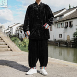 新中式F民族风金丝绒龙纹夹克舞蹈阔腿裤套装男TZ175-P143控168，男装休闲套装，电商A005