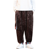 民族风A复古中式金丝绒龙纹宽松大裤裆舞蹈阔腿裤K257-P68控88，男装民族服装，电商A005