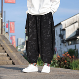 风民族风I复古中式树叶灯芯绒大裤裆舞蹈阔腿裤K200-P68控88，男装民族服装，电商A005