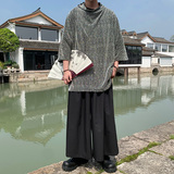 新中式B暗黑亮闪闪高堆领t恤风裙裤男套装TZ93-P133控158，男装T恤，电商A005
