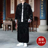 新中式P民族风盘扣金丝绒龙纹夹克外套阔腿裤套装TZ172-P143控168，男装休闲套装，电商A005