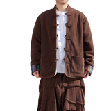 新中式U麦穗羊羔毛加绒加厚双面穿棉服夹克棉衣男JK21-P135控158，男装棉衣，电商A005