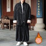 新中式AC龙纹灯芯绒羊羔毛夹克棉衣服保暖套装男TZ131-P203控228，男装休闲套装，电商A005