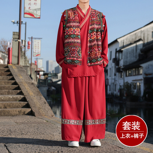 男女春季风苗族演出舞蹈个性服装套装TZ186三件套-P173控198,好看的服装颜色搭配图片