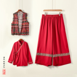 男女春季风苗族演出舞蹈个性服装套装TZ186三件套-P173控198，男装休闲套装，电商A005