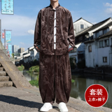新中式E民族风金丝绒龙纹衬衫夹克外套阔腿裤男TZ173-P143控168，男装休闲套装，电商A005