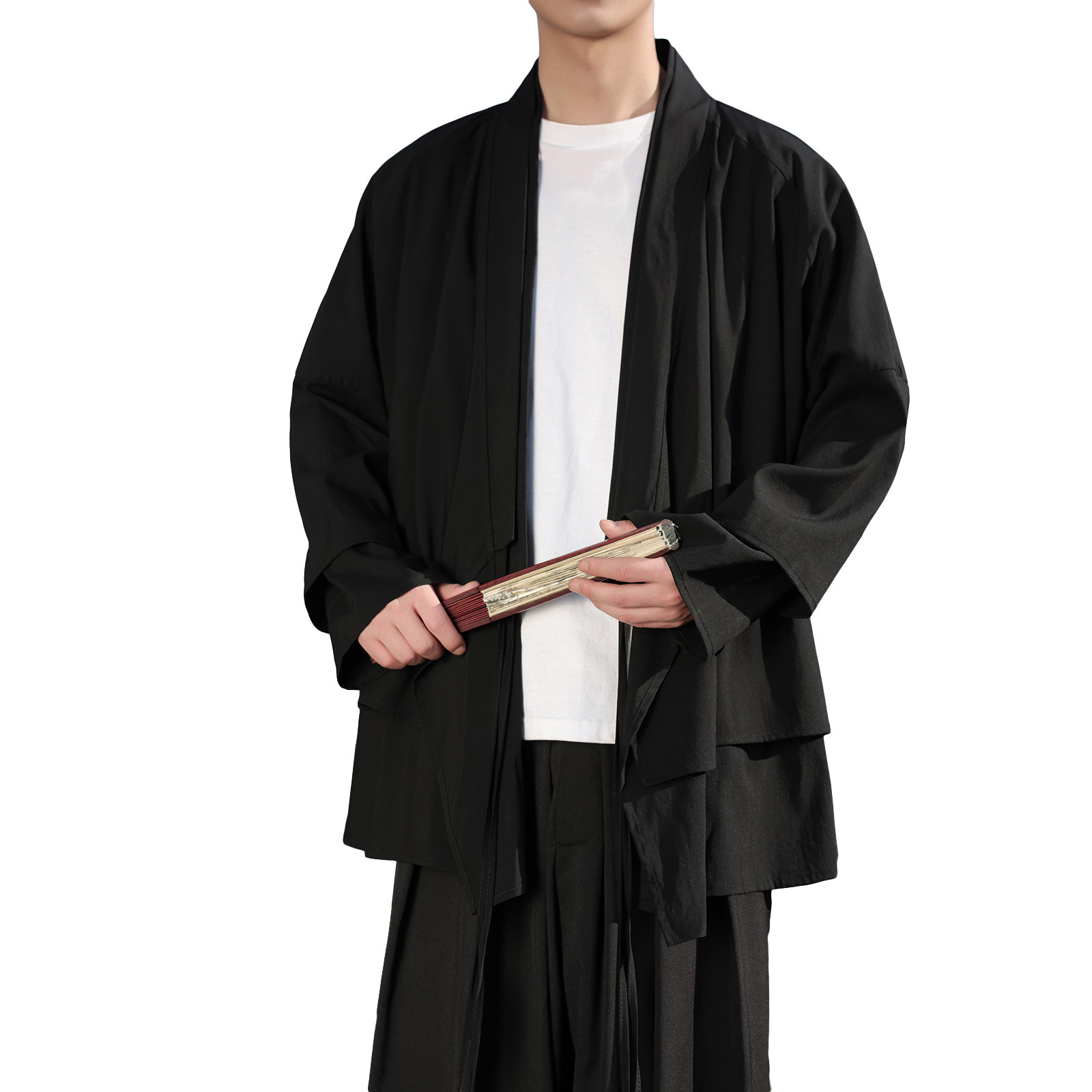 新中式假两件设计感道袍宽松开衫中长款汉服男披风FY09-P95控118,男装民族服装,电商A005