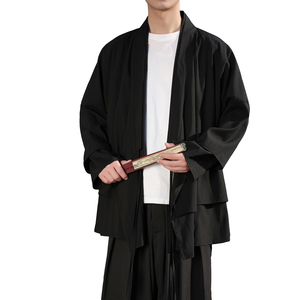 新中式假两件设计感道袍宽松开衫中长款汉服男披风FY09-P95控118图片