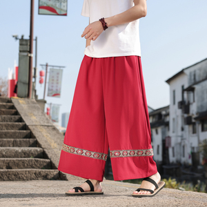 男女春夏风壮族苗族彝族瑶族演出舞蹈服饰阔腿裤K272-P68控88图片