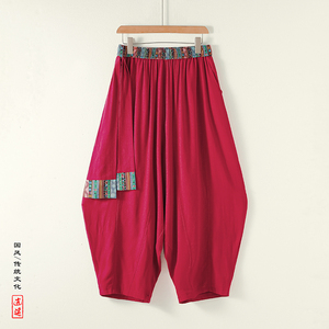 民族风AF新中式棉麻大裤裆舞蹈萝卜裤阔腿拖地裤男K218-P88控108,男装休闲裤,电商A005