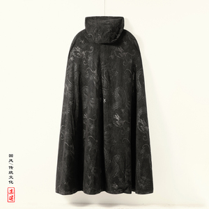 太极服A男灯芯绒外套披风长袍中式打坐二次元斗篷FY07-P175控198图片