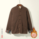 新中式AC麦穗羊羔毛加绒加厚双面穿棉服夹克棉衣男JK21-P135控158，男装棉衣，电商A005