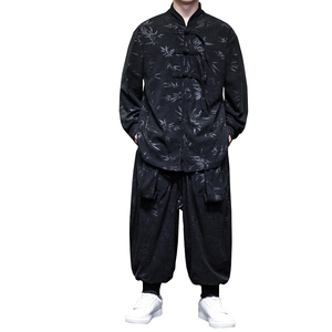 风G树叶暗花灯芯绒衬衫夹克束脚飞鼠裤套装男TZ118-P136控158图片