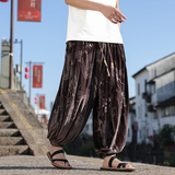 风J龙纹暗纹新中式保暖金丝绒阔腿束脚裤男K255-P68控88，男装棉衣，电商A005