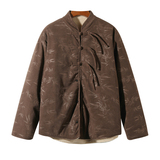 新中式S盘扣树叶暗花灯芯绒羊羔毛夹克棉衣外套男JK17-P135控158，男装夹克，电商A005