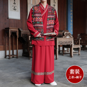 男女春季风苗族演出舞蹈个性服装套装TZ186三件套-P173控198图片