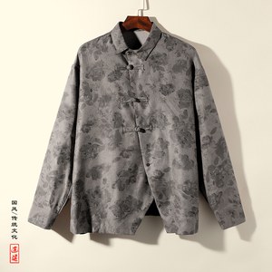 新中式N风暗黑盘扣设计小众暗花灯芯绒衬衫t恤男CS08-P68控88