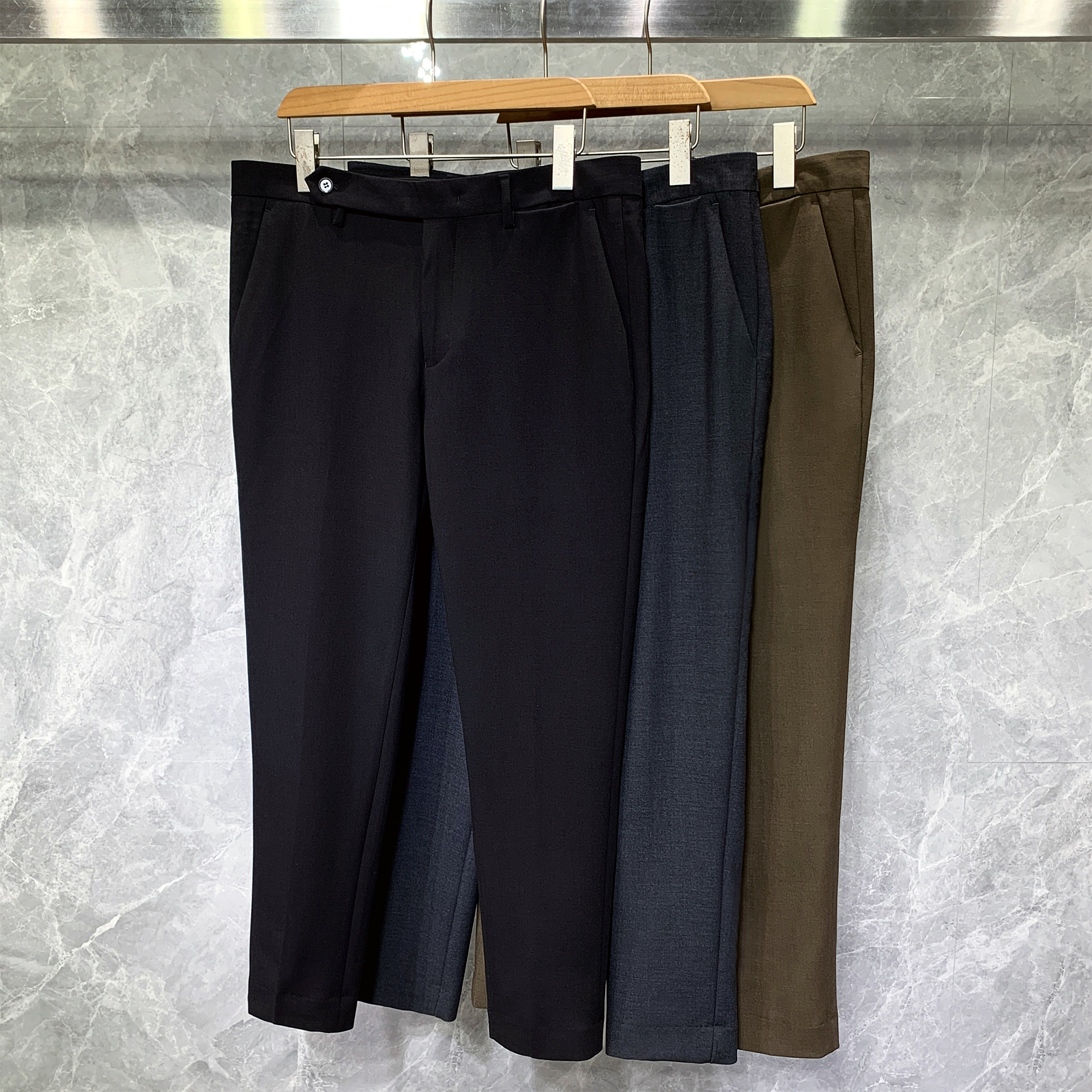 小直筒裤子商务正装垂感休闲西裤