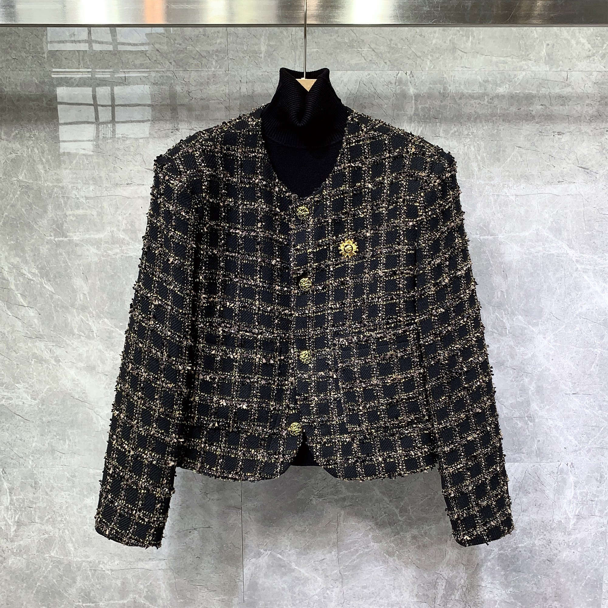 港风痞帅小香风外套王嘉尔高级感