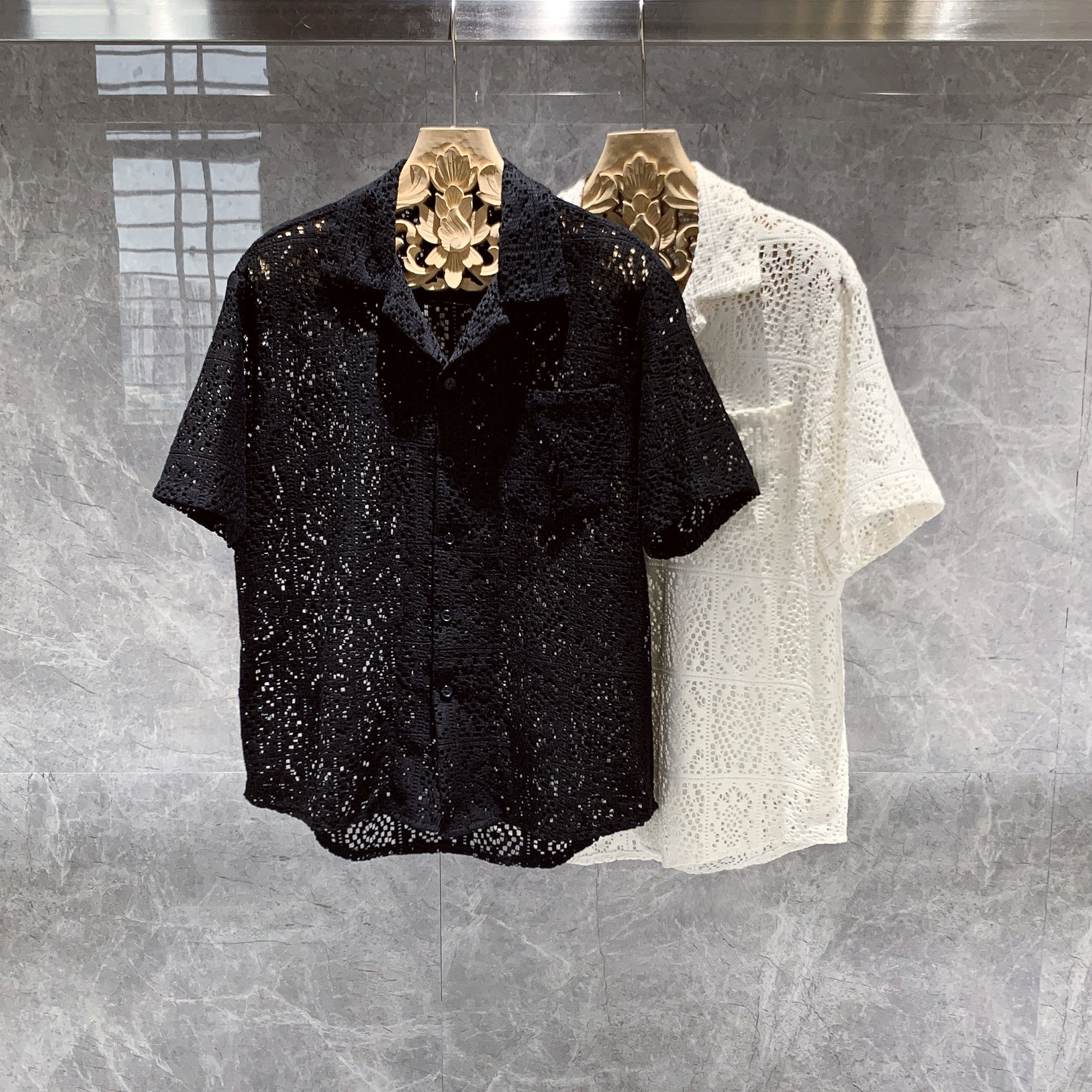 古巴领痞帅休闲小众设计高级感