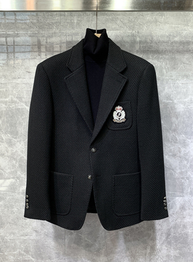 冬季新款英伦加厚修身小西装外套男士韩版潮流休闲痞帅单西服上衣