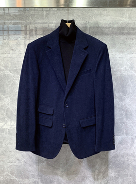 冬季新款高级感灯芯绒加厚小西装外套休闲正装痞帅单西服高端上衣