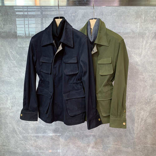 英伦风翻领工装猎装式夹克外套