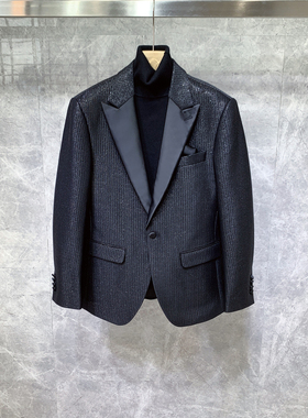爆款高级感英伦风修身小西装外套男士韩版潮流痞帅休闲单西服上衣