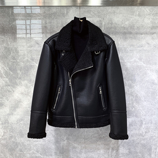 潮流牌痞帅气高端加厚皮衣夹克 机车皮毛一套外套男士 2025冬季 新款