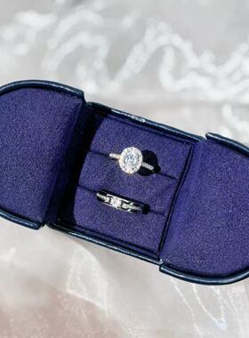 仿真椭圆大鸽子蛋钻戒求婚结婚戒指情侣对戒婚礼仪式道具活口一对