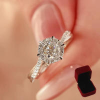 A pair of simulated fake diamond rings for a couple's wedding, adjustable rings with a movable mouth, and props for wedding photo ceremonies thumbnail 5