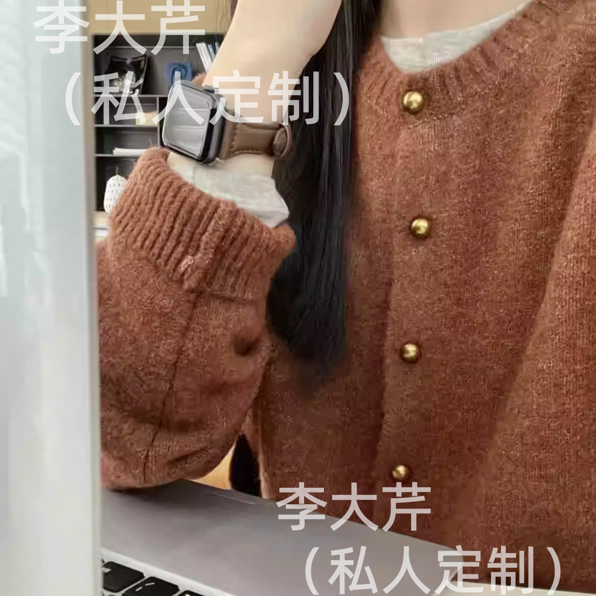 韩系女主风小金扣针织开衫