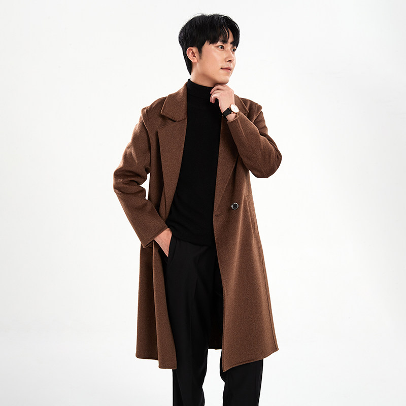 秋冬新款西装领双面羊绒大衣男中长款过膝休闲纯羊毛呢子外套风衣,男装,毛呢大衣,淘宝优惠券,粉丝福利购,淘宝优惠卷