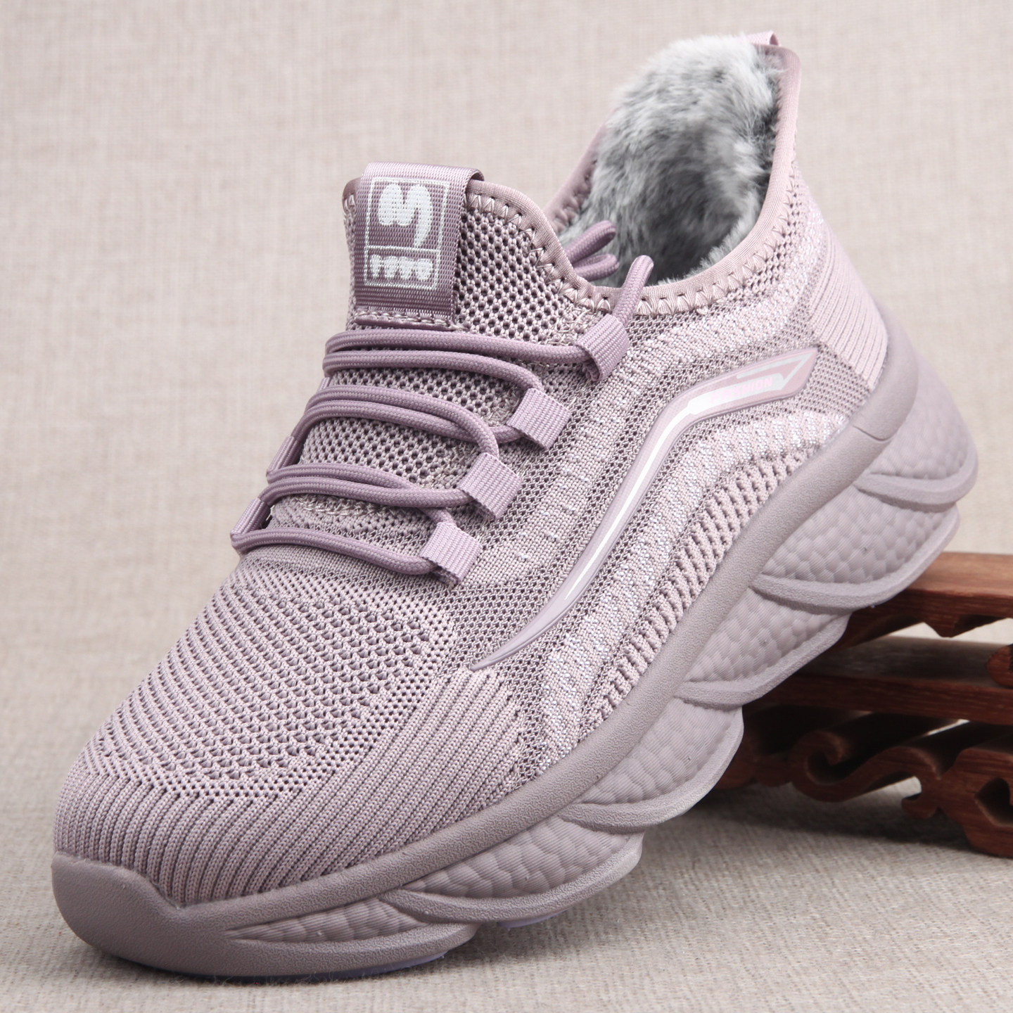 25年冬季加绒加厚保暖女棉鞋老北京布鞋飞织运动休闲鞋防滑舒适,女鞋,棉鞋,淘宝优惠券,粉丝福利购,淘宝优惠卷