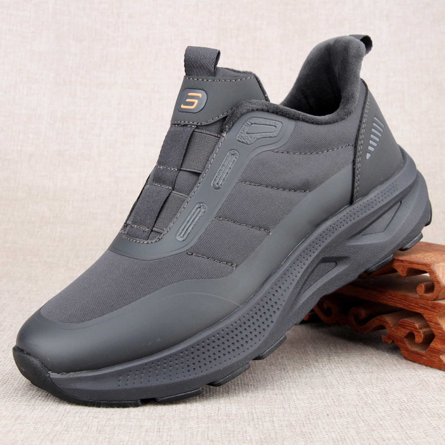 冬季男棉鞋加绒保暖老北京布鞋