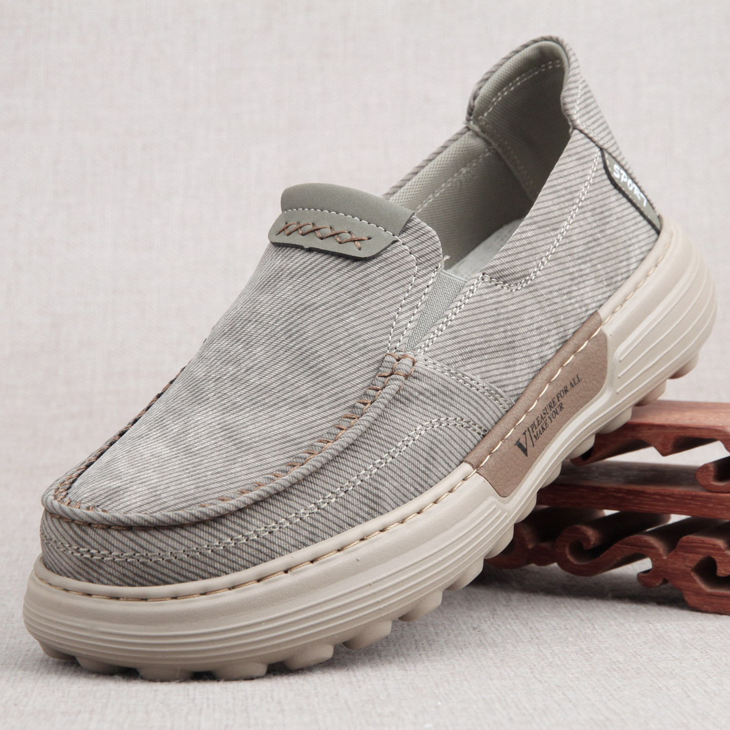 26年春季新款男单鞋透气吸汗老北京布鞋一脚蹬宽脚轻便软底休闲鞋,流行男鞋,布鞋,淘宝优惠券,粉丝福利购,淘宝优惠卷