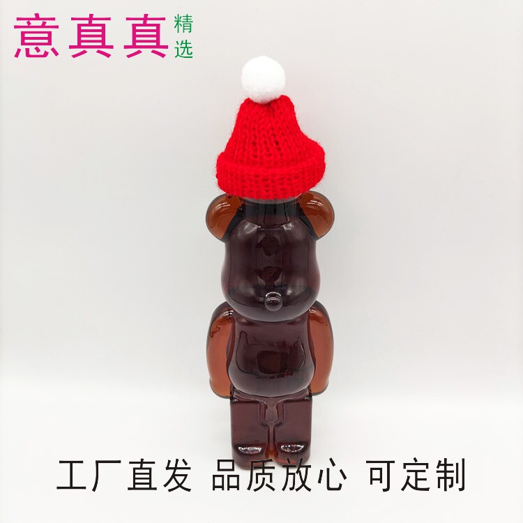 酒瓶帽迷你毛线帽圣诞节红酒瓶啤酒瓶小帽子搭配蝴蝶结小领结装饰
