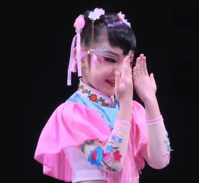 六一巧闺小序儿童古典舞钱鼓舞蹈服装演出服扇子舞台装表演服民族