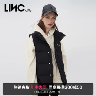 LINCCHIC金羽杰羽绒服男女同款 N22805061 羽绒马甲女款 轻薄短款