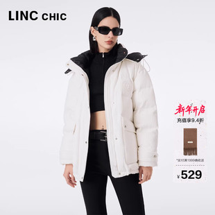 羽绒服都市面包服女2193 新款 LINCCHIC金羽杰短款 羽绒服女冬季