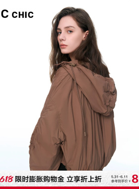 LINC金羽杰轻薄羽绒服女连帽超轻暖短款羽绒服外套夹克反季1041