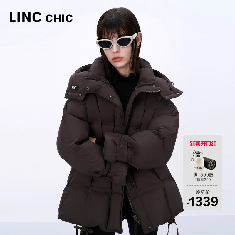 【明星同款】LINC金羽杰羽绒服女款2024新款芭蕾中长款羽绒服2164