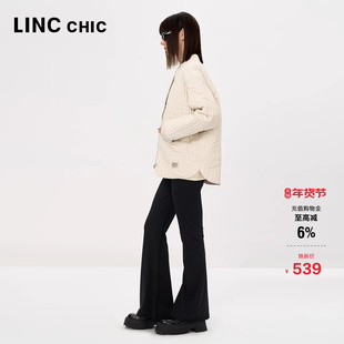 LINC金羽杰轻薄羽绒服女款秋季新款中长款绗缝羽绒服女外套2009Y