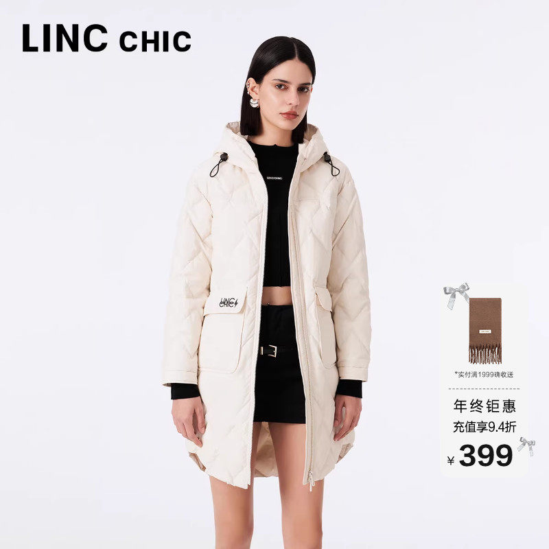 简约质感衬衫式轻薄中长款羽绒服