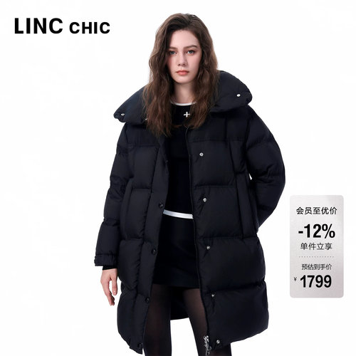 翻领大衣感鹅绒羽绒服